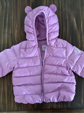 GAP Baby Lilac Puffer Jacket with Hood
